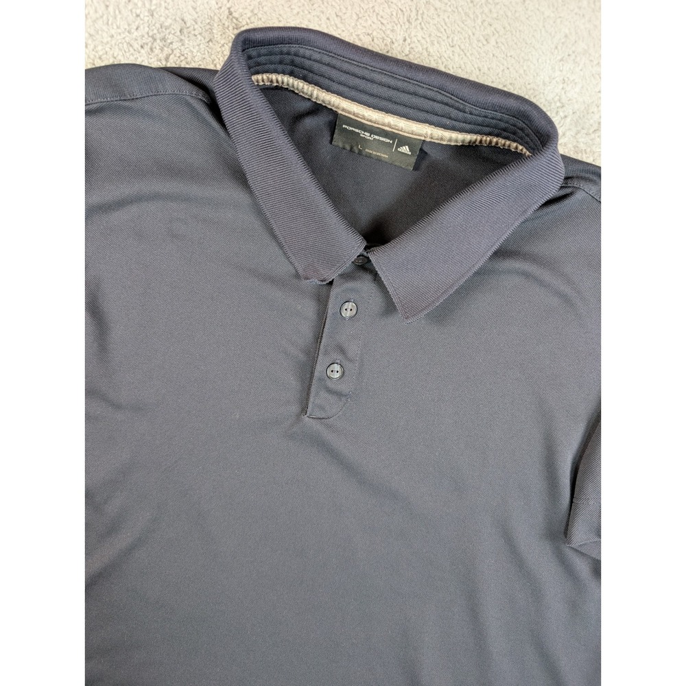 Adidas Porsche Design Sport Mens Polo Shirt Large Dark Gray Performance Golf